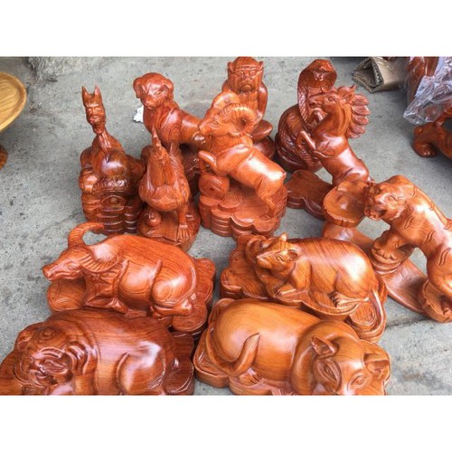 Bộ 12 con giáp gỗ hương cao cấp